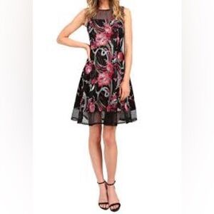 Aidan by Aidan Mattox Embroidered‎ Mesh Mini Dress